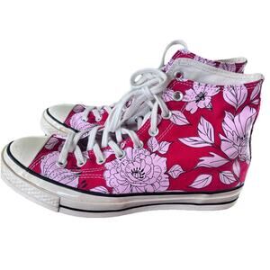 Converse Chuck 70 High Top Shoes “Vintage Floral” University Red Size 10 Barbie
